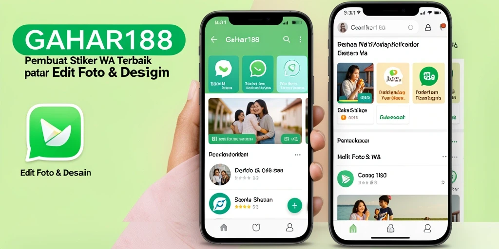 Tampilan antarmuka GAHAR188 untuk membuat stiker WA yang menarik.