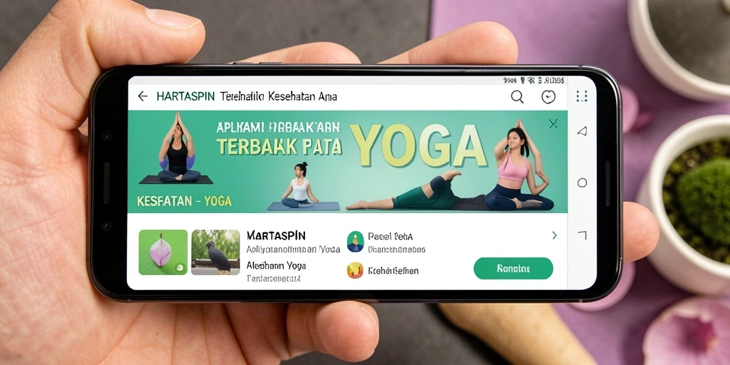 Tampilan antarmuka HARTASPIN yang sederhana dan intuitif untuk latihan Yoga.
