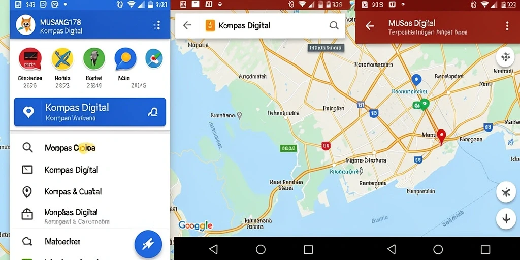 Antarmuka simpel dan intuitif aplikasi Kompas Digital MUSANG178.