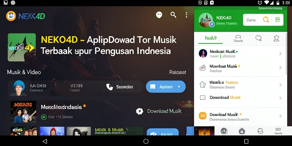 Antarmuka NEKO4D menunjukkan kemudahan dalam mengunduh musik.