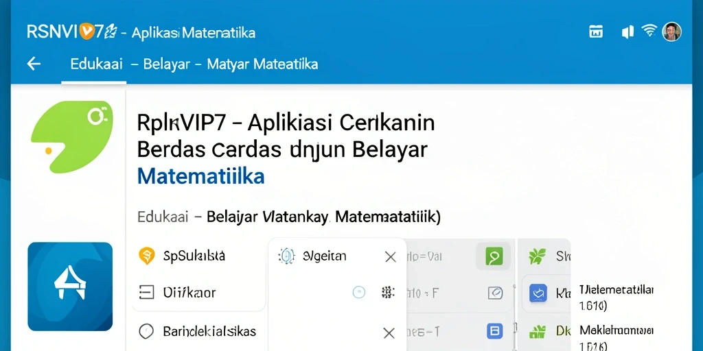 Antarmuka aplikasi RSNVIP7 yang menyenangkan untuk belajar matematika.