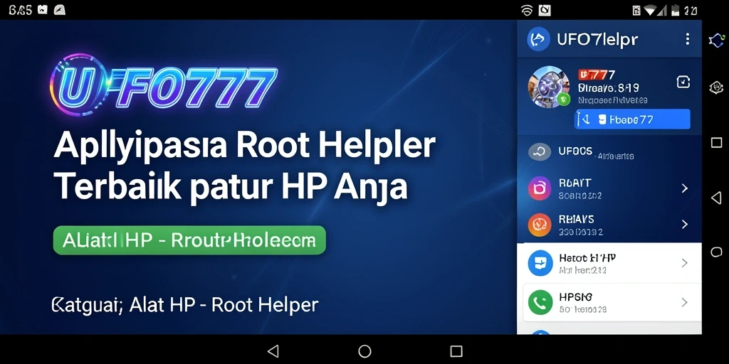 Tampilan antarmuka UFO777 dengan fitur Root Helper yang mudah digunakan.