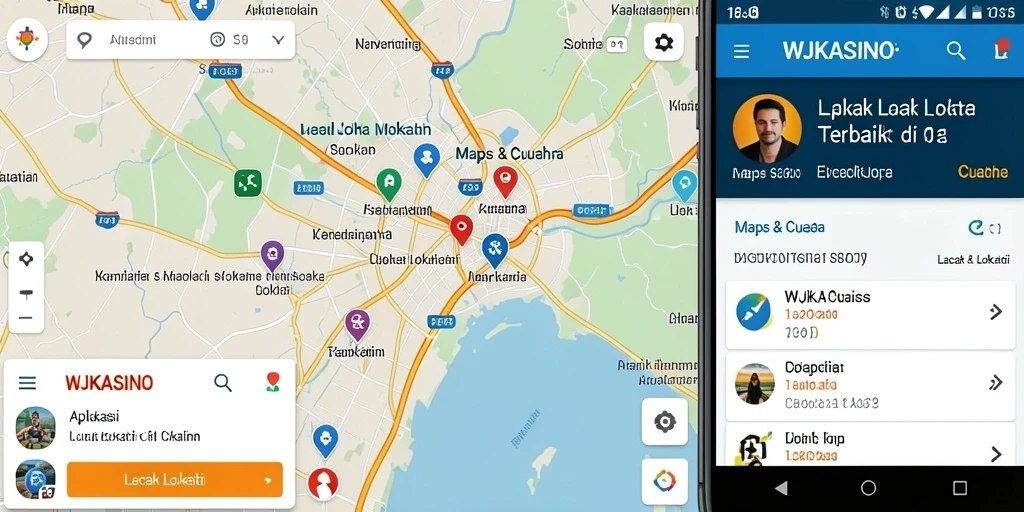 Tampilan antarmuka WJKASINO dengan fitur pelacakan lokasi.